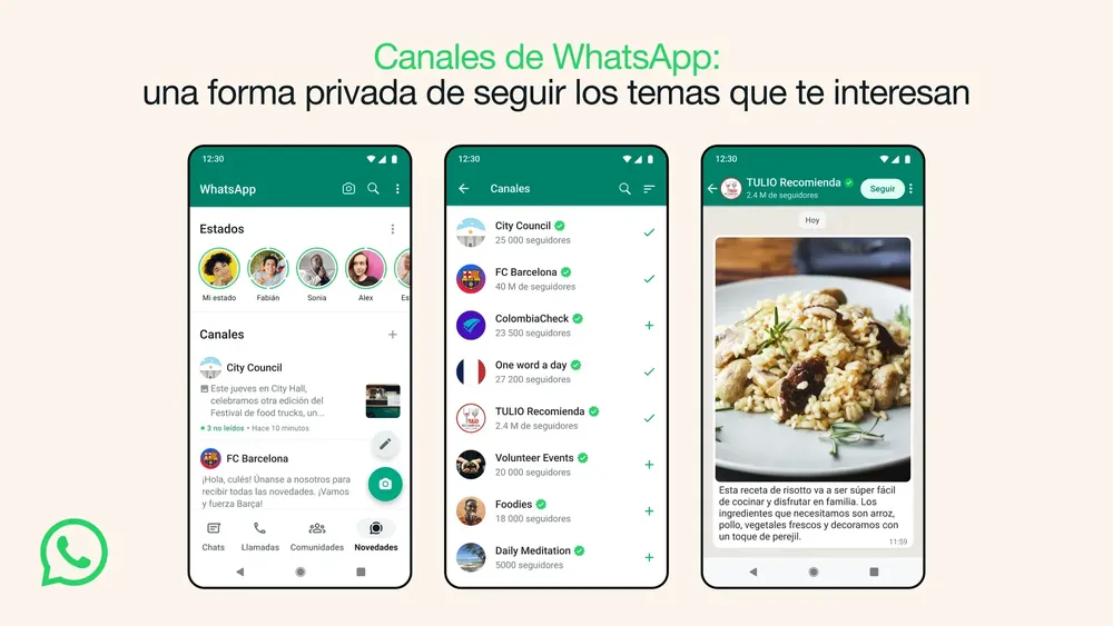 Así se verán los Canales de WhatsApp.